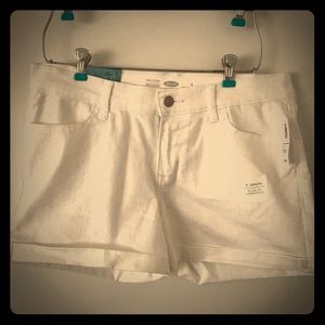 New Old Navy Semi-Fitted White Shorts Sz 8
